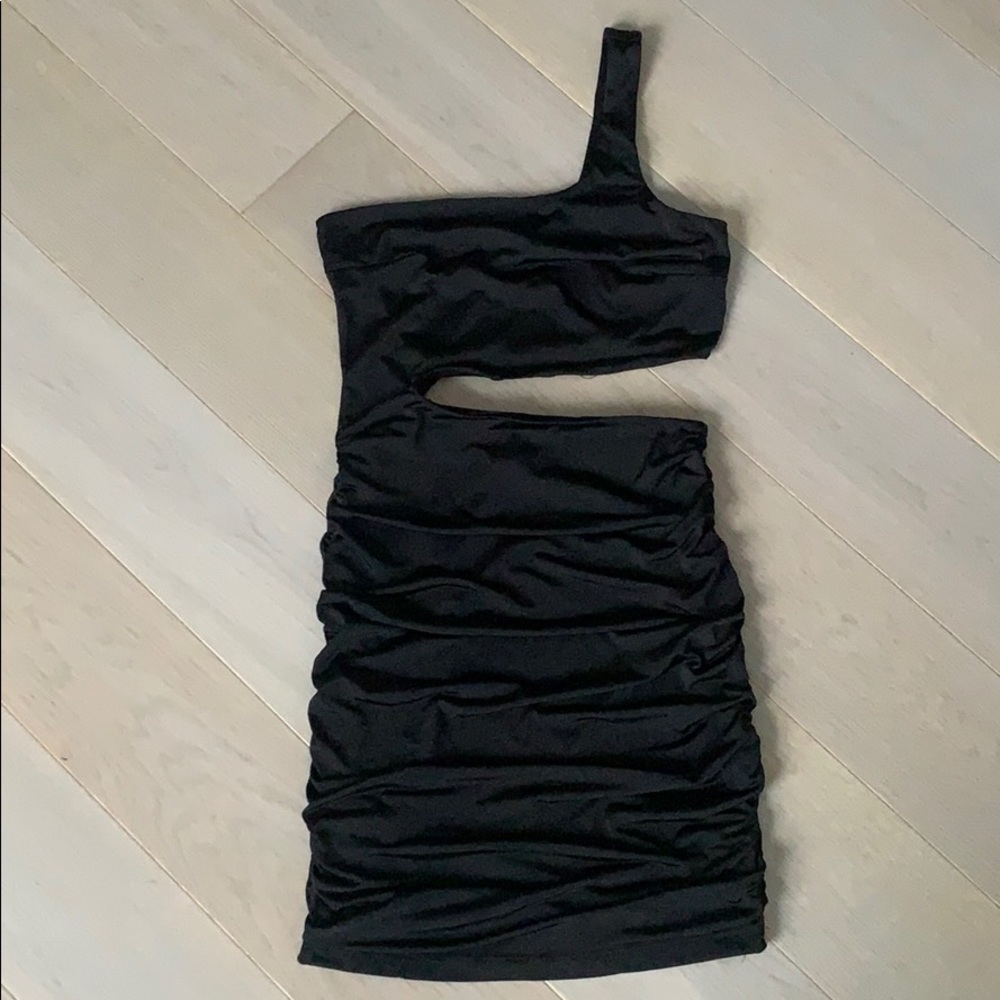 Black dress one shoulder with cut out - 2 piece